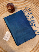 Indigo Blue Handloom Cotton Tissue Saree