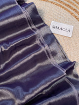 Silver Grey Handloom Cotton Tissue Saree