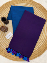 Indigo Blue & Purple Handloom Cotton Saree