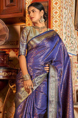 Light Violet Kanjivaram Silk Saree