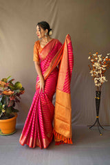 Special Pink Zari Woven Kanjivaram Silk Saree