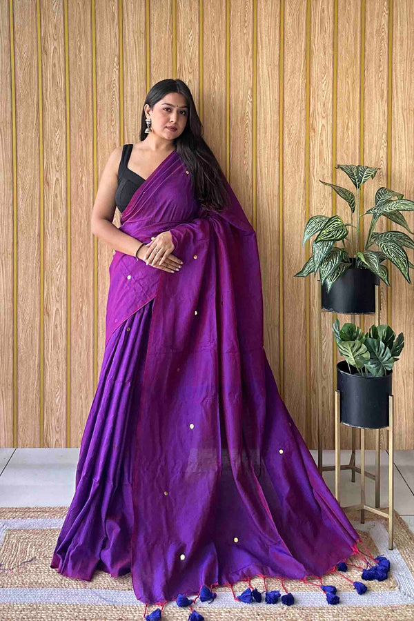 Dualtone Handloom Cotton Saree