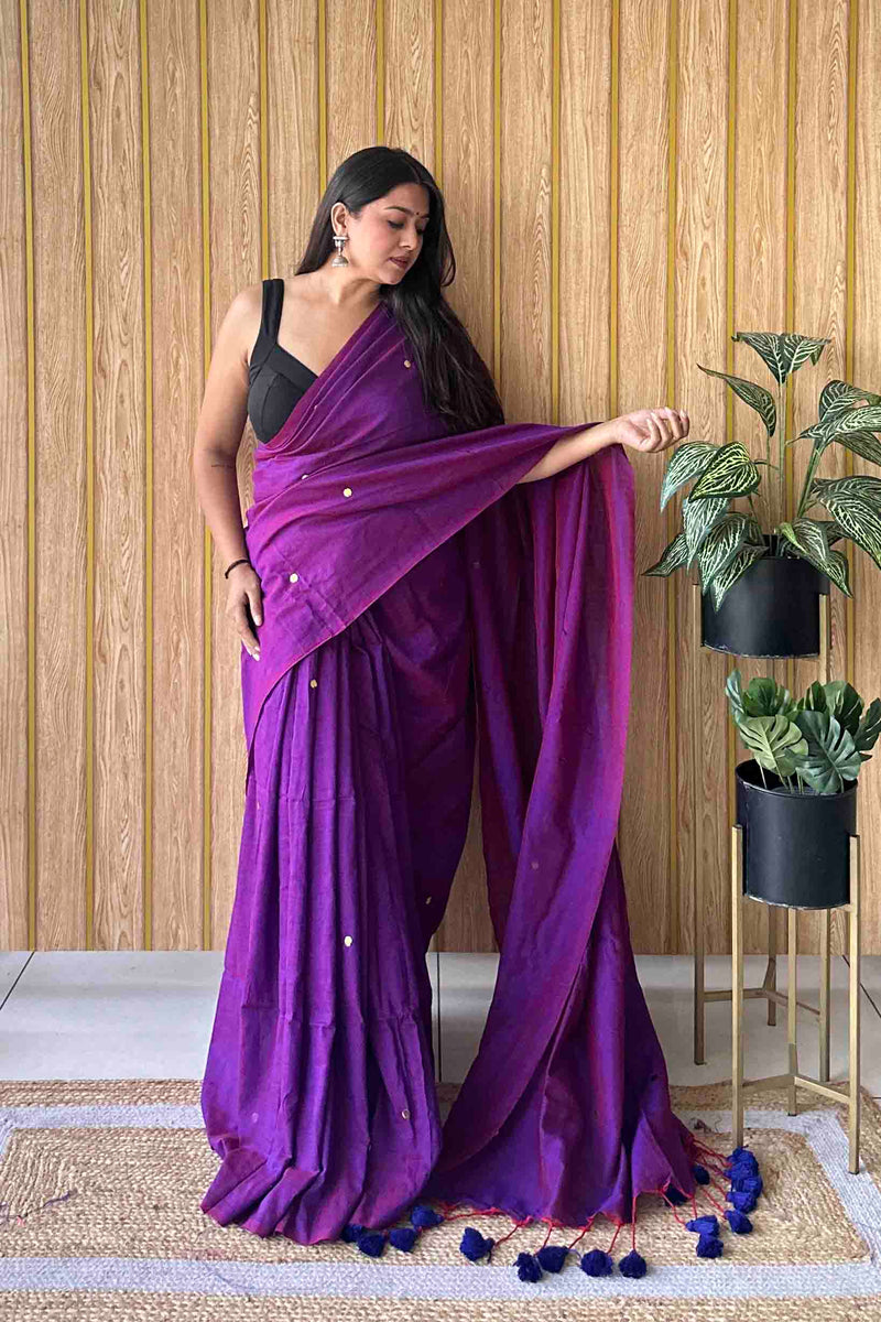 Dualtone Handloom Cotton Saree