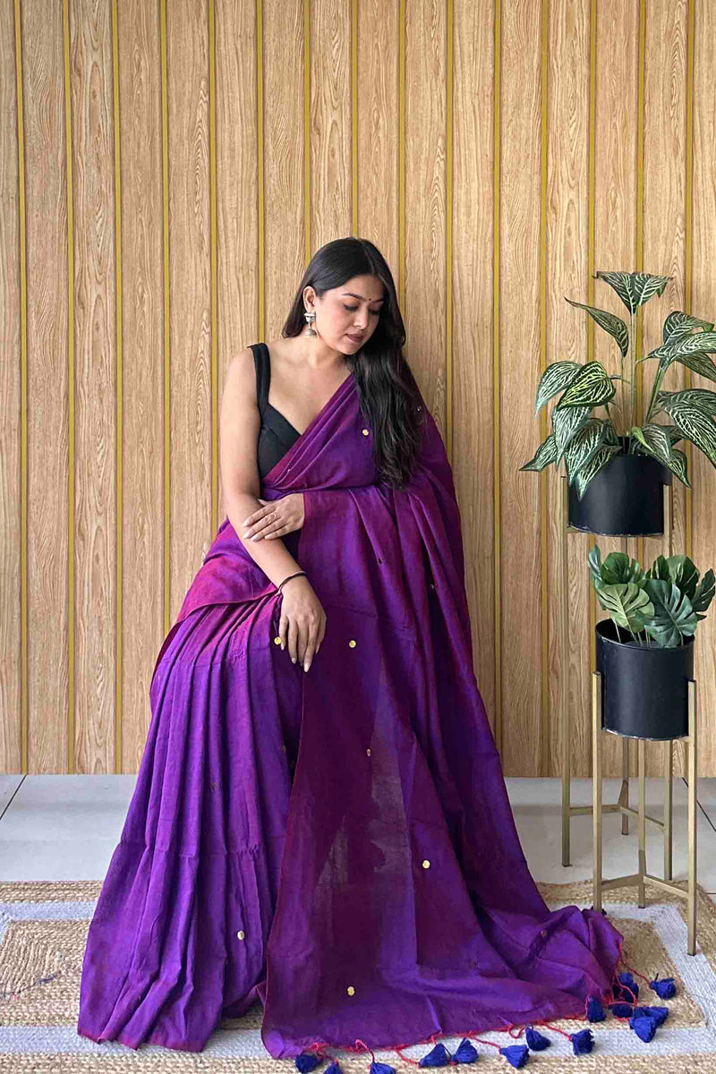 Dualtone Handloom Cotton Saree