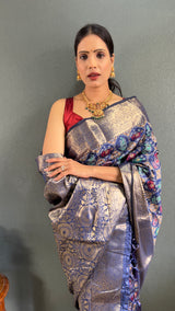 Vibrant Blue Woven Patola Silk Saree