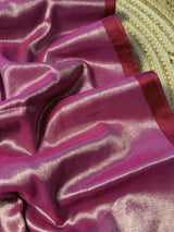 Violet Handloom Cotton Tissue Saree