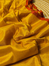 Yellow Handloom Cotton Tissue Saree