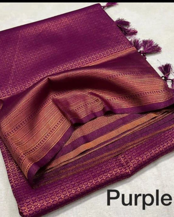 Purple Soft Pattu Silk Saree