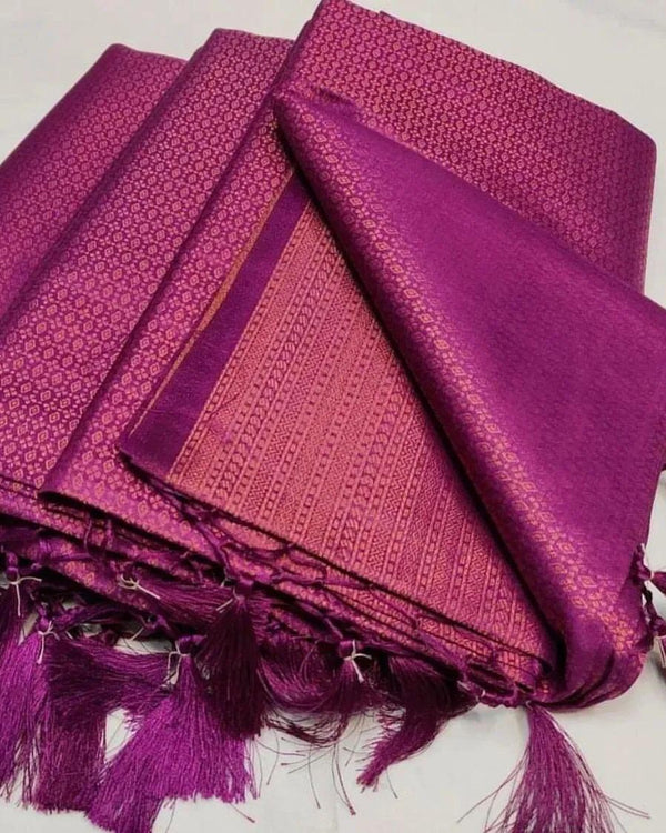 Magenta Purple Soft Pattu Silk Saree
