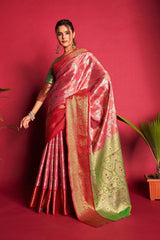 Red Woven Kanjivaram Silk Saree