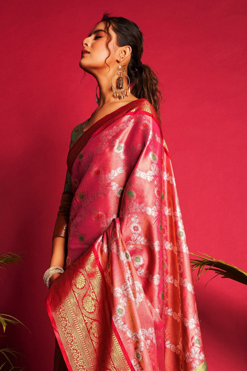 Red Woven Kanjivaram Silk Saree