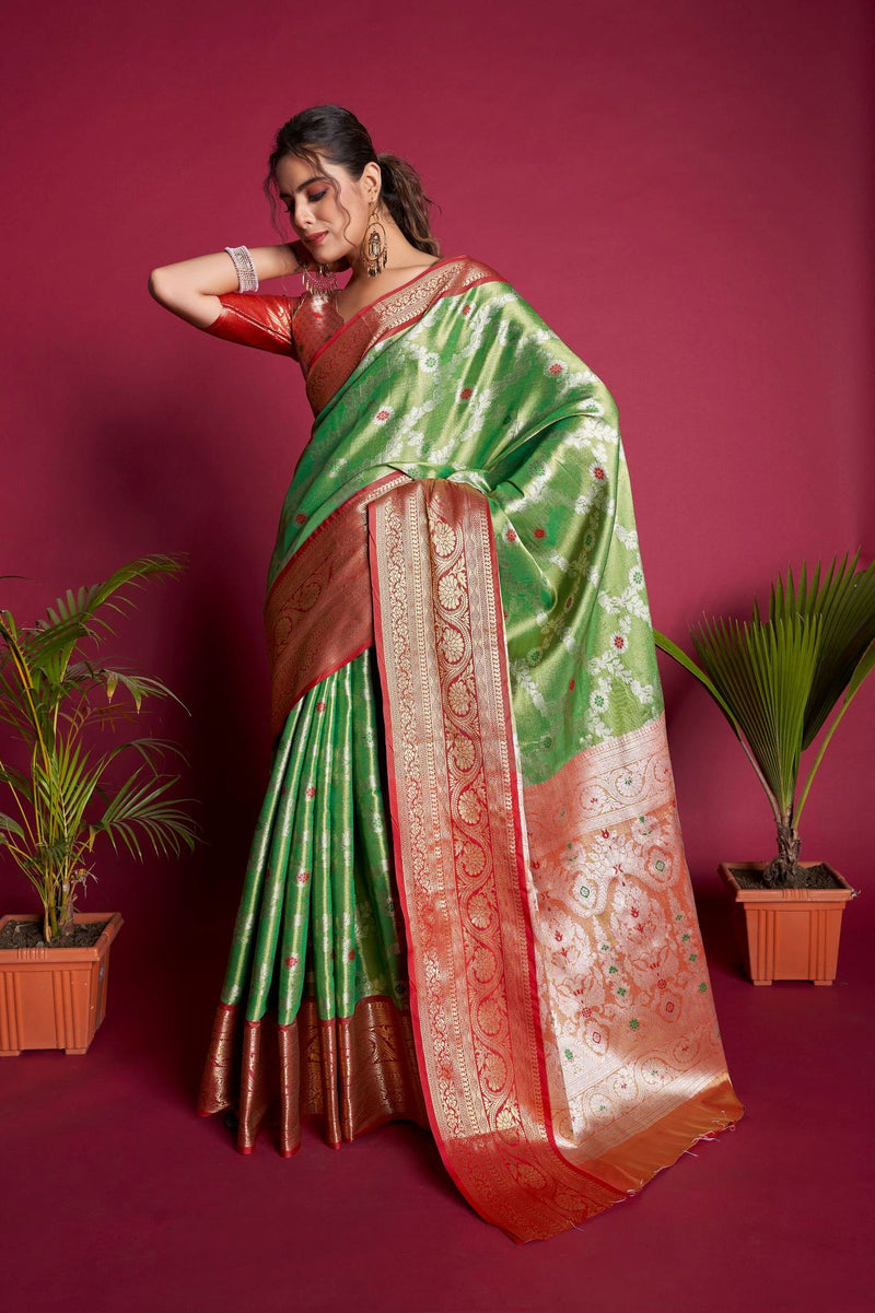 Green Woven Kanjivaram Silk Saree