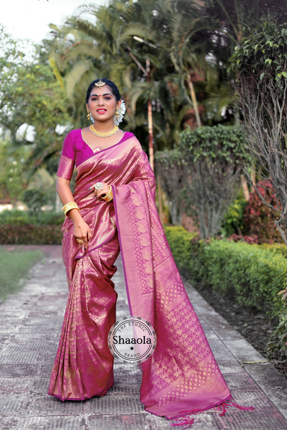Wine Purple Kanjivaram Silk Saree