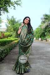 Green Woven Patola Silk Saree