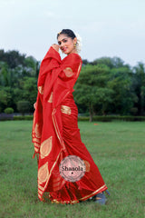 Amaryllis Red Banarasi Silk Saree