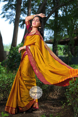 Mustard Yellow Soft Silk Saree With Embroidered Blouse