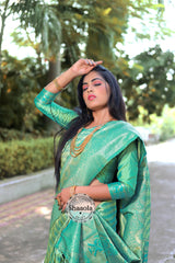 Mint Green Kanjivaram Silk Saree