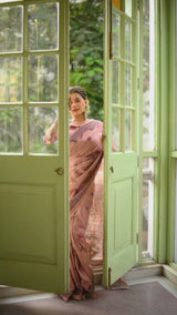 Pale Green Soft Tussar Silk Kalamkari Printed Saree