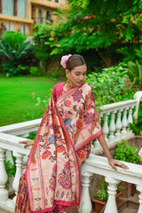 Magenta Pink Paithani Silk Saree