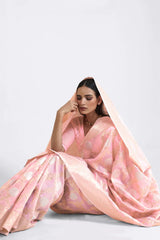 Pink Linen Silk Saree
