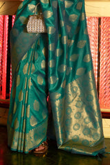 Castleton Green Soft Kanjivaram Silk Saree