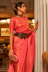 Thulian Pink Kanjivaram Silk Saree