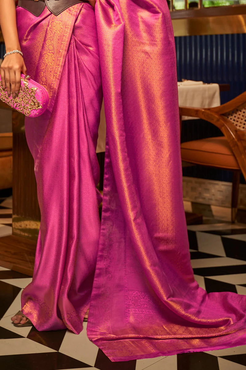 Punch Pink Kanjivaram Silk Saree