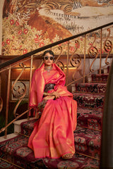 Thulian Pink Kanjivaram Silk Saree