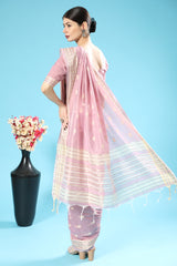 Mauve Purple Lucknowi Cotton Chikankari Weaving Saree