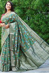 Fern Green Woven Patola Silk Saree