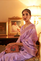 Blush Purple Banarasi Silk Saree