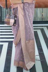 Amethyst Purple Banarasi Modal Silk Saree