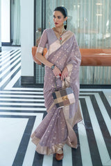 Amethyst Purple Banarasi Modal Silk Saree