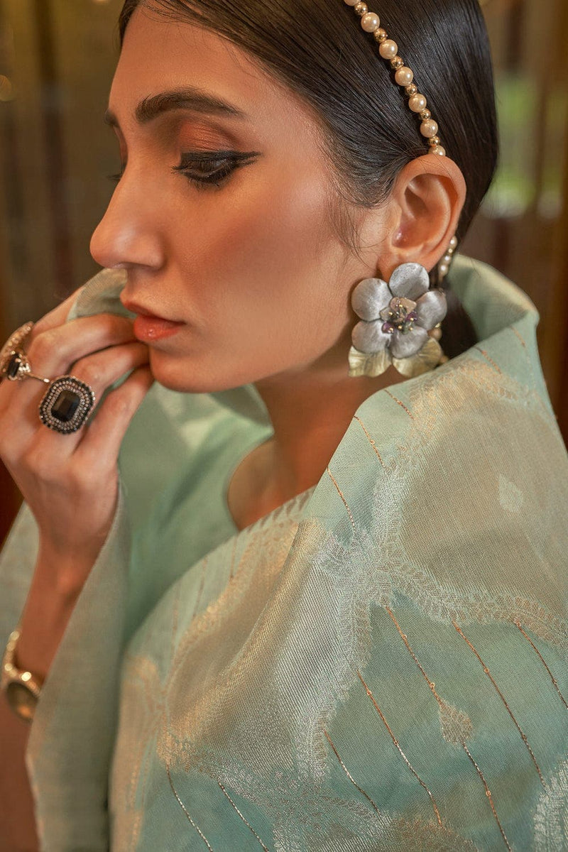 Fern Green Modal Silk Weaving Saree - Sequins Edition
