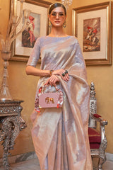 Pewter Grey Modal Silk Weaving Saree - Sequins Edition
