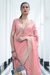 Rose Pink Banarasi Modal Silk Saree