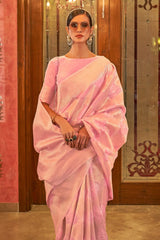Watermelon Pink Modal Silk Weaving Saree - Sequins Edition