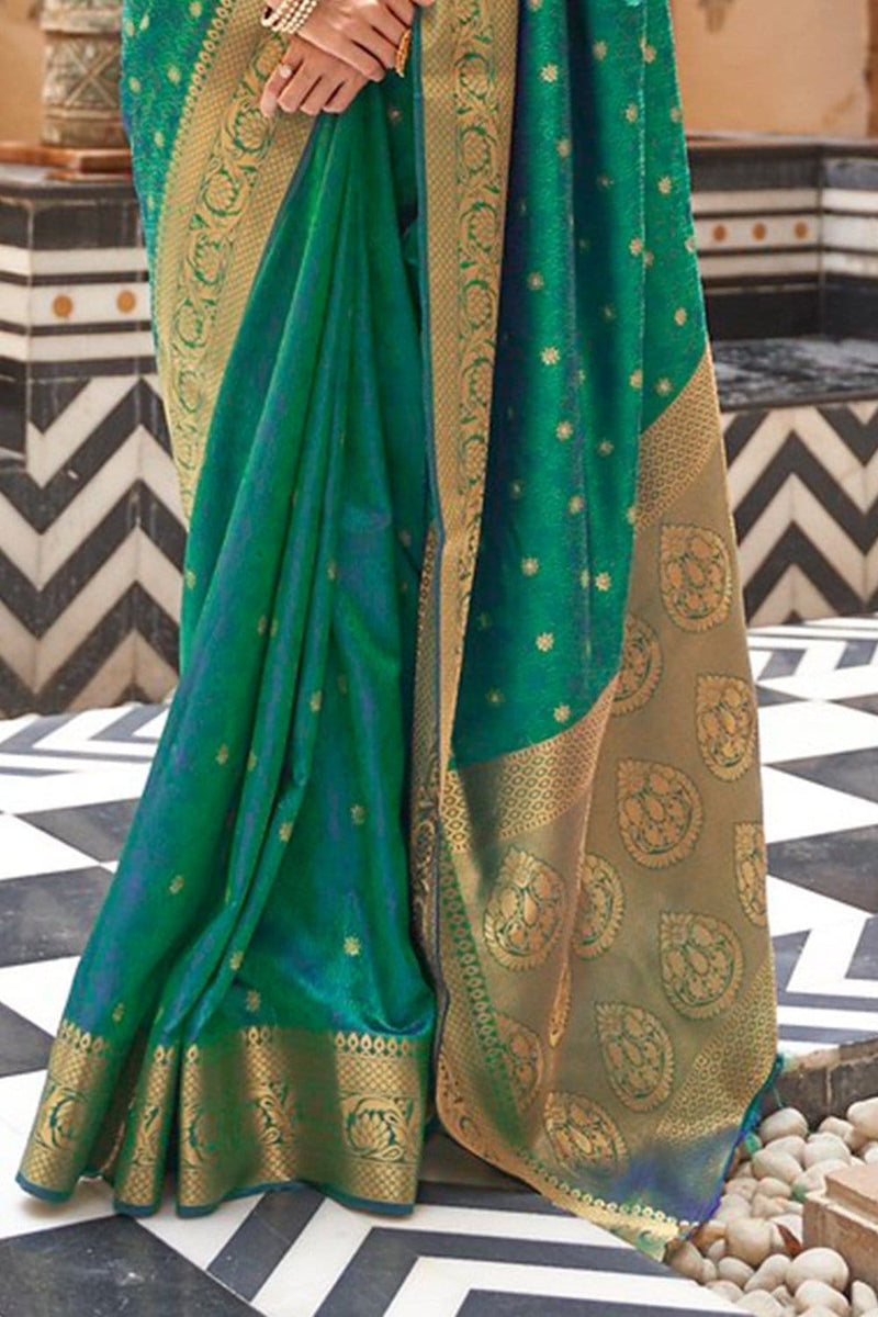 Castleton Green Kanjivaram Silk Saree