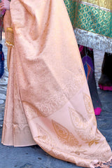 Cream Woven Kanjivaram Silk Saree