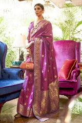 Lilac Purple Soft Kanjivaram Silk Saree