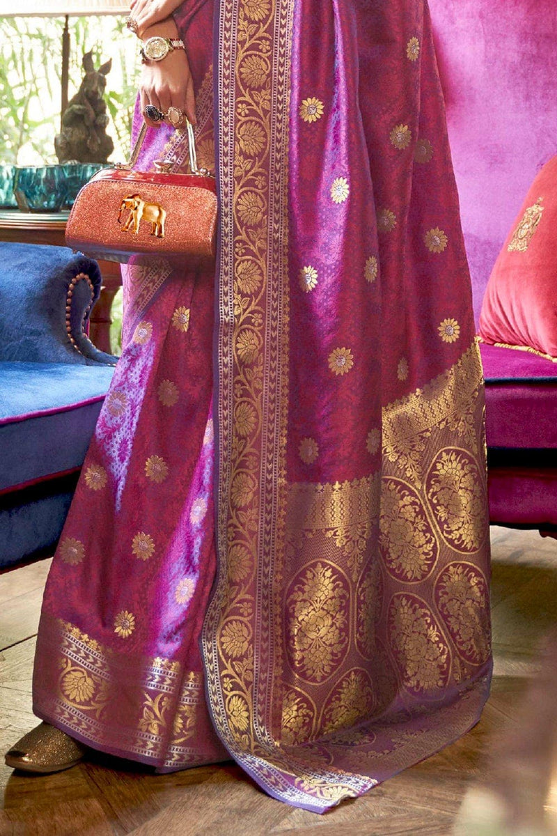 Lilac Purple Soft Kanjivaram Silk Saree