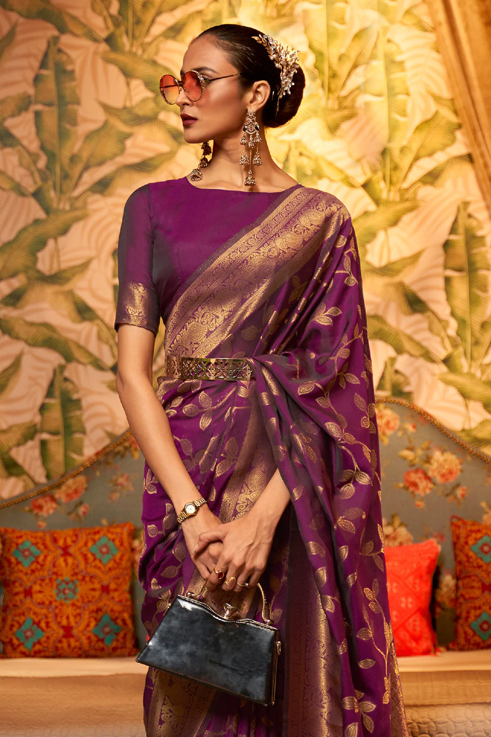 Shriya Purple Coloured Kanchipuram Silk Saree – Zariknyaa