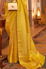 Pearlesecnt Yellow Kanjivaram Silk Saree