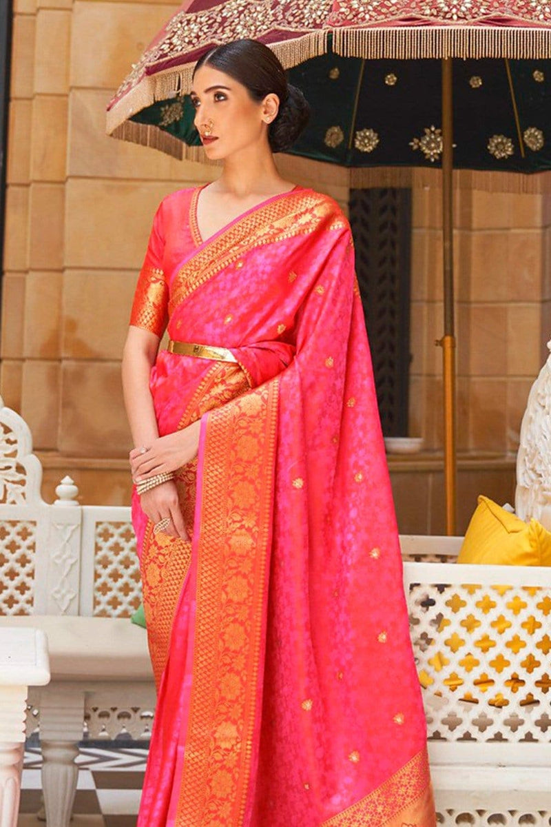 Rubi Pink Kanjivaram Silk saree