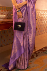 Wisteria Purple Kanjivaram Silk Saree