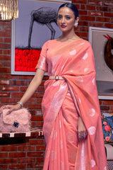 Punch Pink Linen Saree