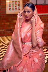 Punch Pink Linen Saree