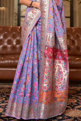 Lilac Purple Pashmina Modal Silk Saree