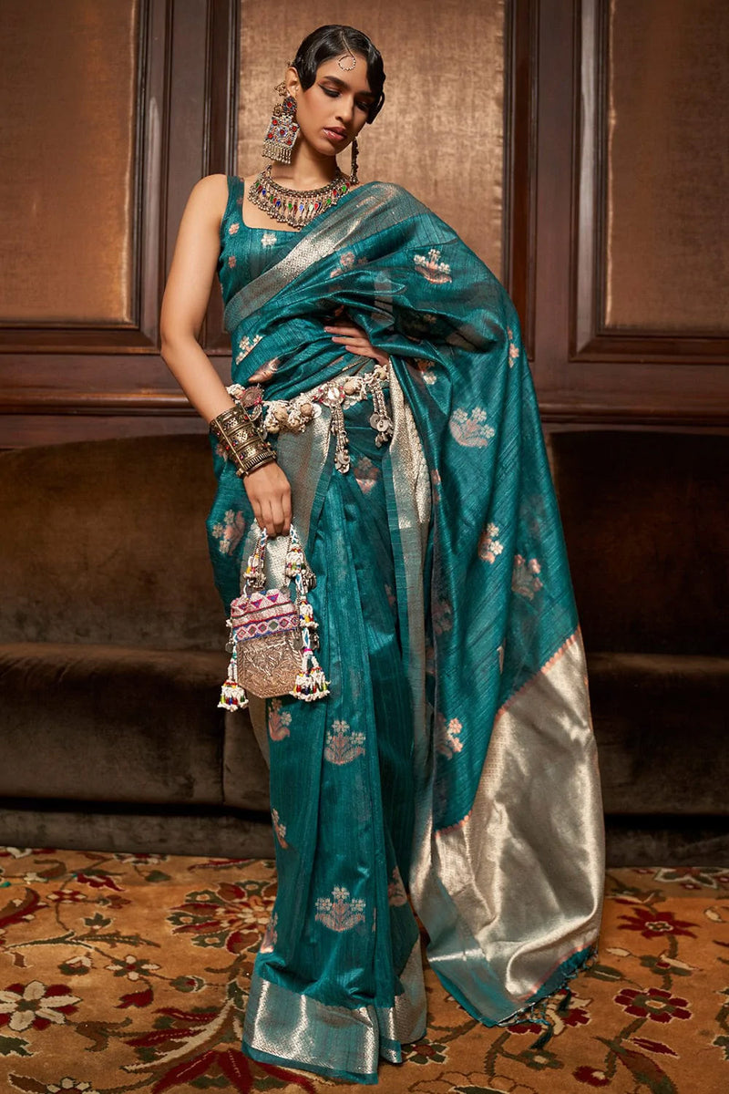 Sea Blue Colour Parampara Vol-3 Pankh New Latest Designer Ethnic Wear Silk  Saree Collection 3302 - The Ethnic World