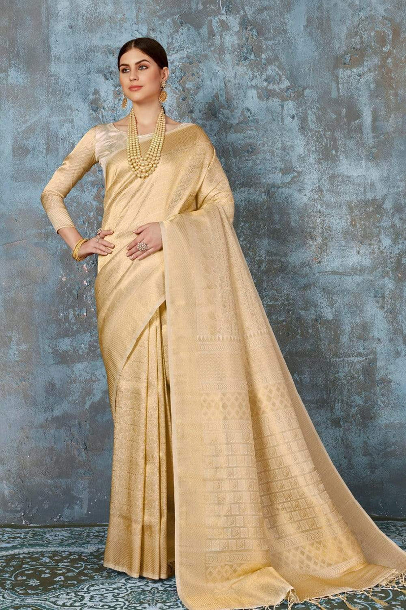 Subtle Gold Woven Kanjivaram Silk Saree